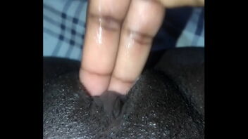 I have a black poon and I am fingering it rigid and I am cumming.