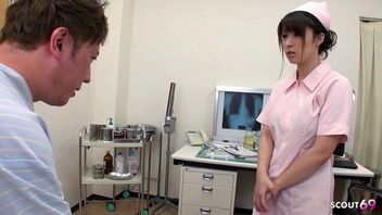 Japanese nurse with big bra-stuffers entices patient for a deep and hard hook-up in uncensored JAV pornography