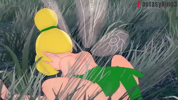 Tinker Bell and other fairies have hump in this costume play porno movie.