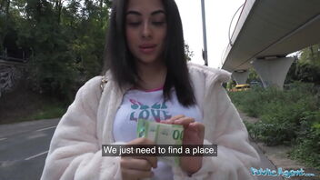 Brit teen almost gets killed by a fake taxi and then gives a great blowjob and ravage on the street.