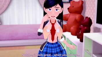 The Incredibles' Violet Parr in a homemade manga pornography video on PTRN Fantasyking3.